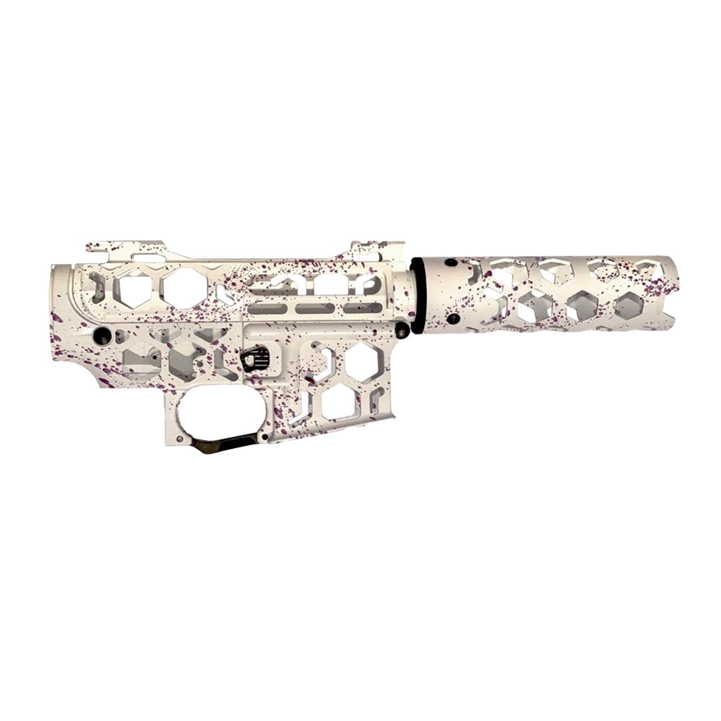 Monk Customs Neo3 Receiver + Handguard - White/Purple Splatter